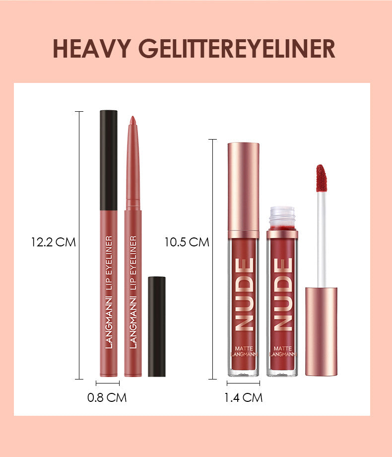 Läppstift & Lipliner Set 6+6 – Matt & Långvarigt