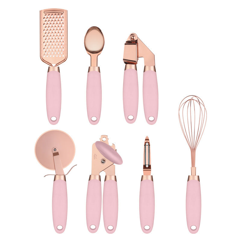 Rostfritt Köksredskapset 7-delar – Rose Gold – Flera Färger