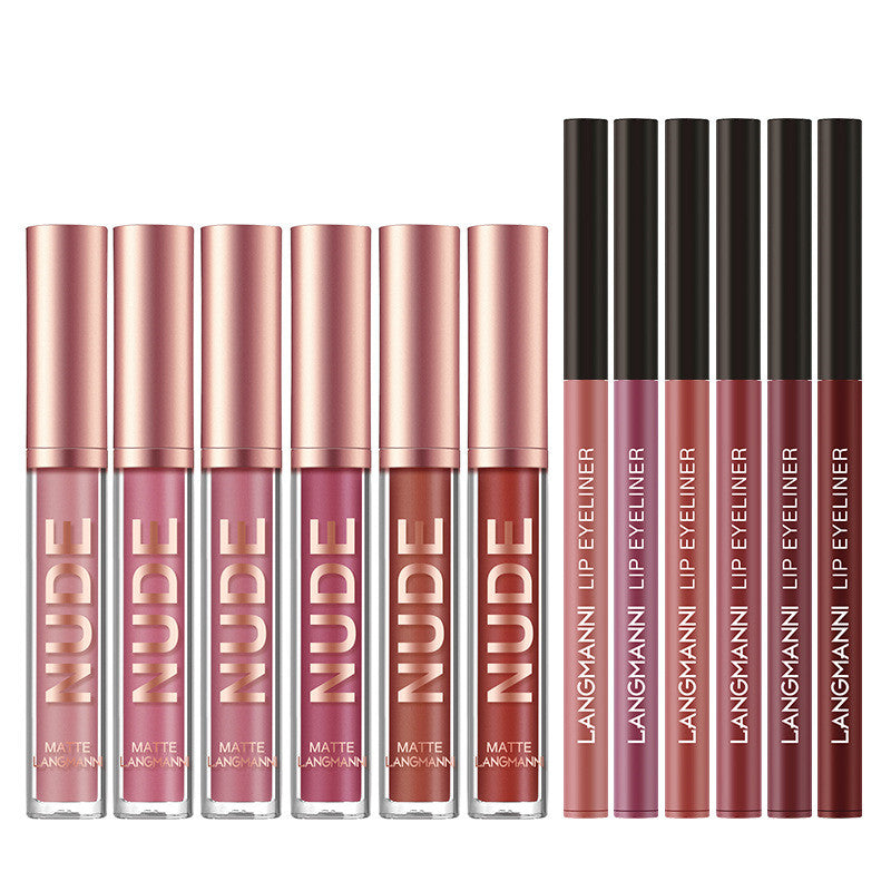 Läppstift & Lipliner Set 6+6 – Matt & Långvarigt