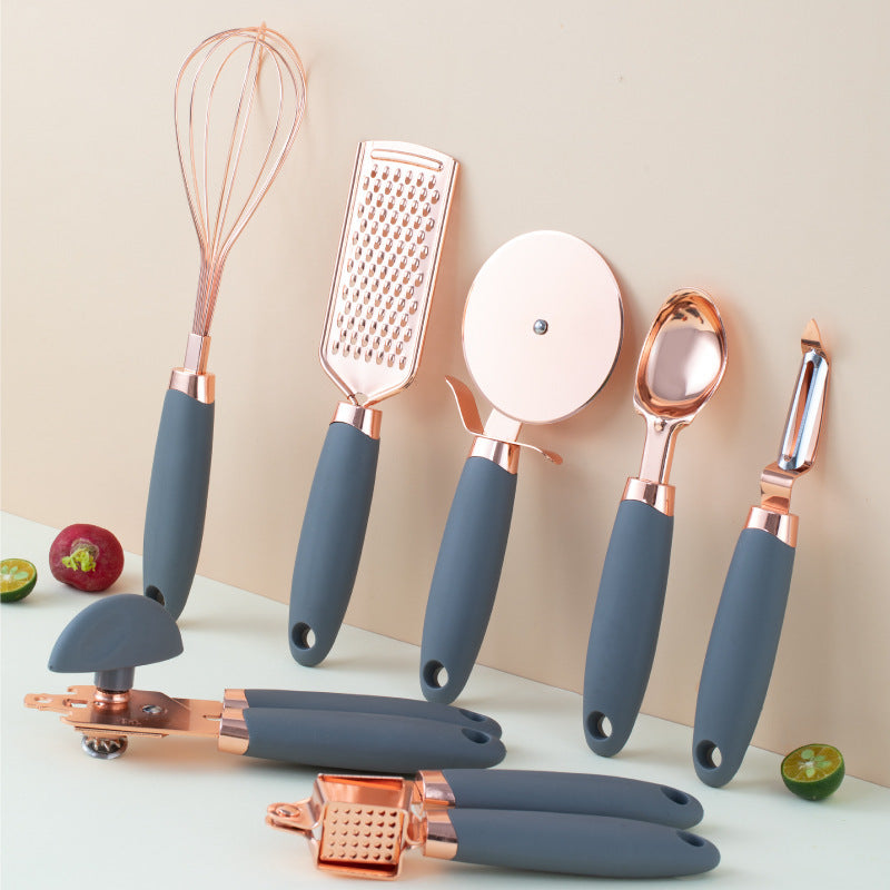 Rostfritt Köksredskapset 7-delar – Rose Gold – Flera Färger